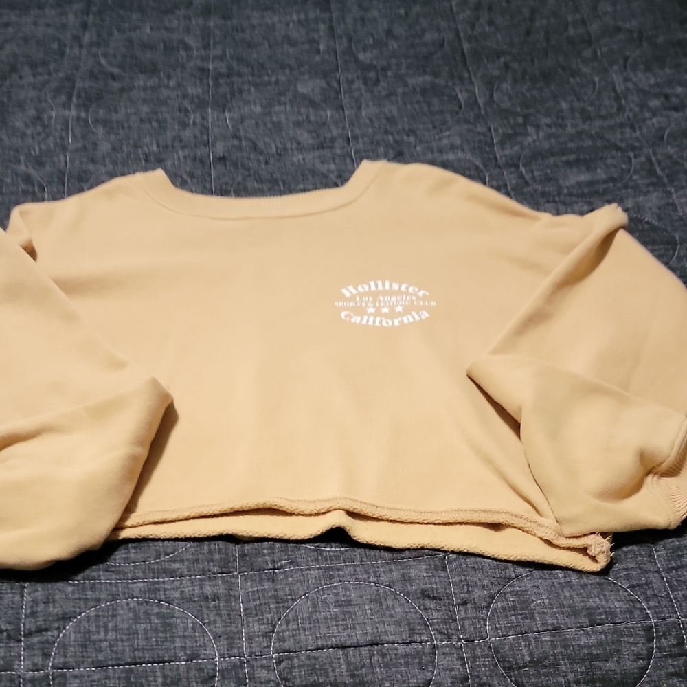 Hollister Tan Cropped Sweatshirt